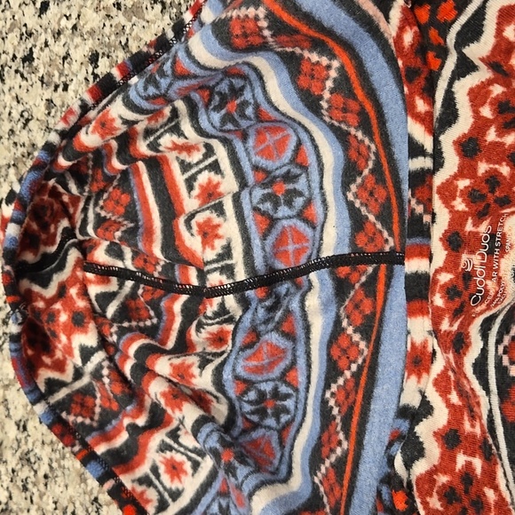 CUDDL DUDS AZTEC FLEECE HOODED WATERFALL OPEN CARDIGAN. SIZE SMALL/ MEDIUM. - Picture 7 of 8